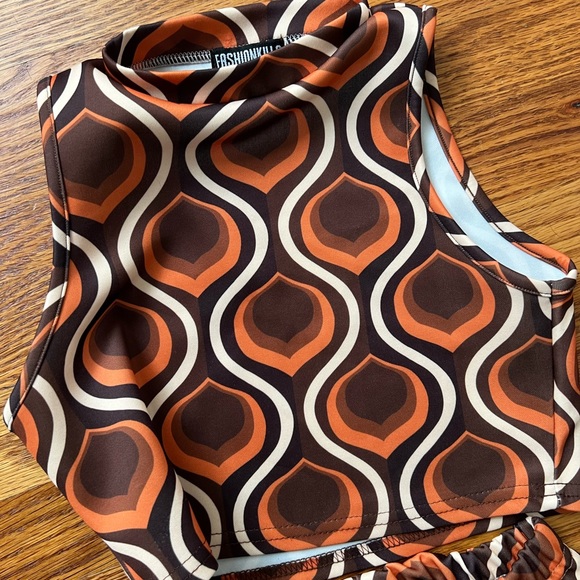 FashionKilla 70’s Print top and flare pant set - Picture 12 of 16